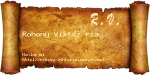 Rohony Viktória névjegykártya